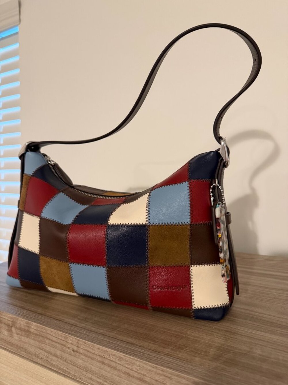 Coachtopia Alter ego blue bell checkered shoulder bag - Picture 2 of 6